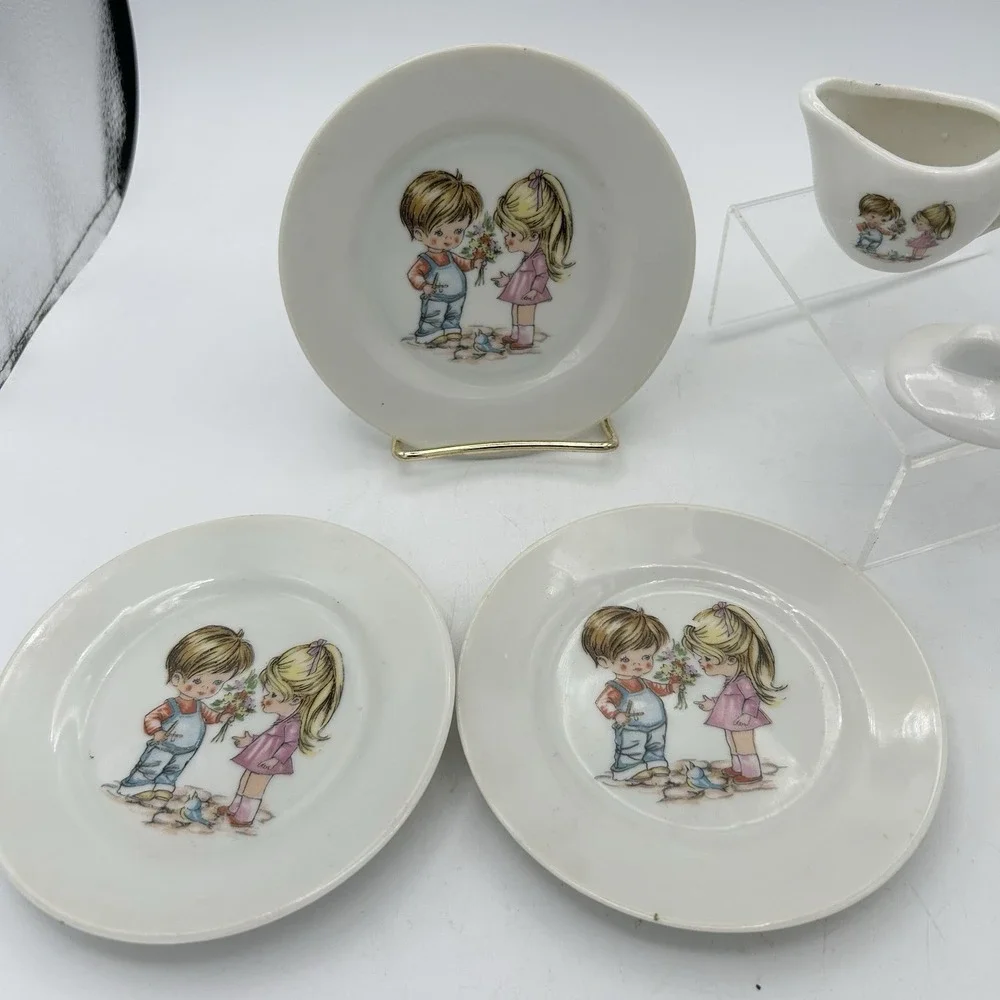 Vintage 1950s Grantcrest Child's Tea Set 11 Pieces‎ replacement Boy Girl Flower